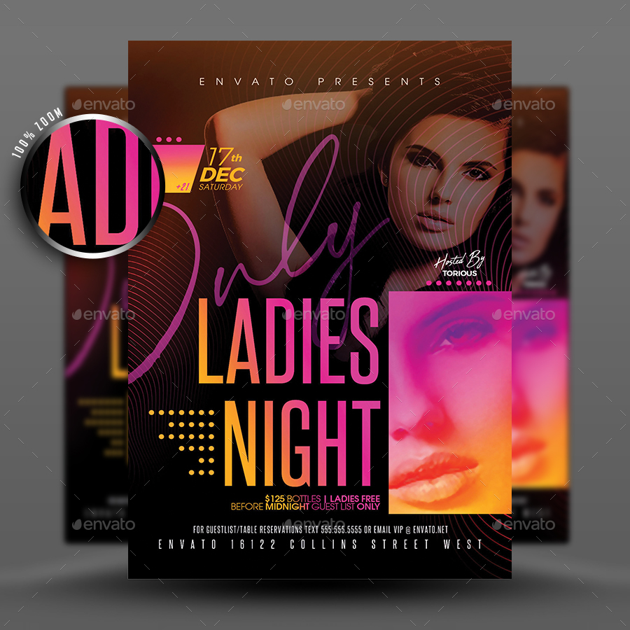 Ladies Night Flyer Template Print Templates Graphicriver